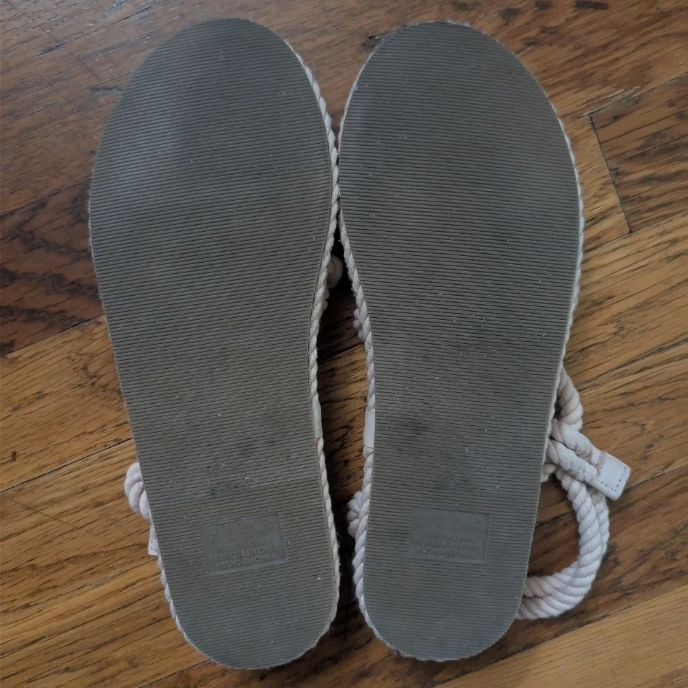 Aerie Blue Bow Beachy Summer Boho Slide Sandals Size Womans 9